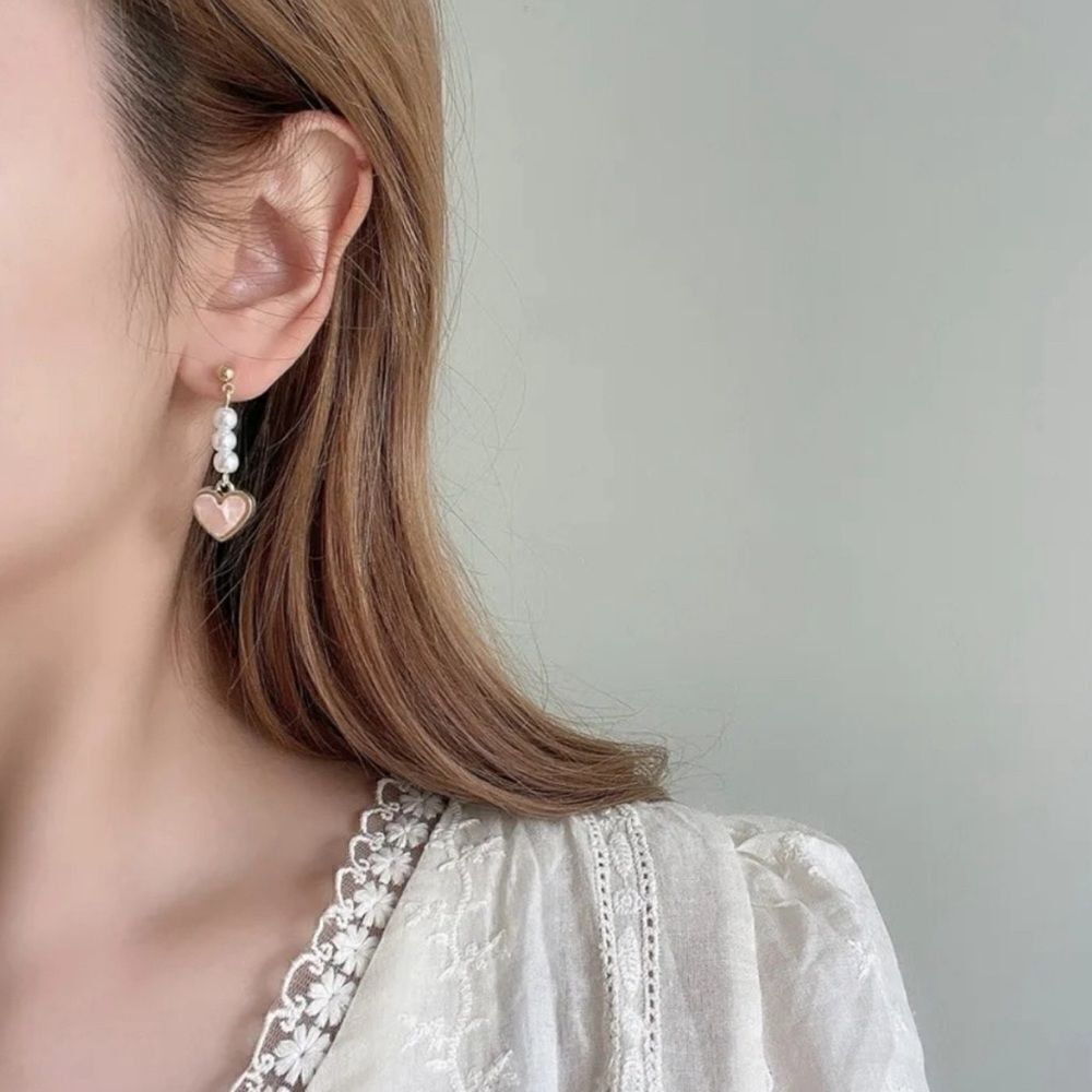 Heart drop earrings #863 - Picture 2 of 5